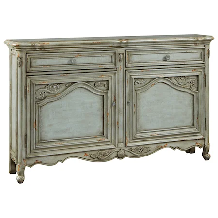 Russelle Credenza with Intricately Framed Doors